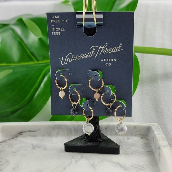 Universal Thread Semi Precious Hoop Earring Set - Picture 1 of 1